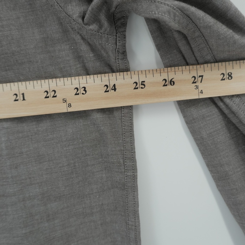 Patagonia Button Down Shirt Mens XL Grey Organic Cotton Long Slv Utility Pockets - Picture 6 of 7